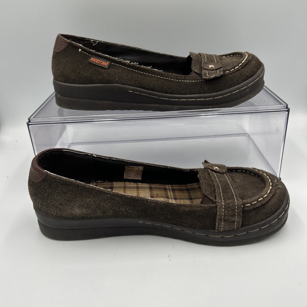 Rocket Dog Y2K Brown Suede Slip On Shoes 8.5 Whimsygoth Preppy Downtown Chic - Picture 3 of 14